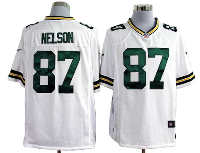 Nike Green Bay Packers #87 Jordy Nelson Game White Jerseys