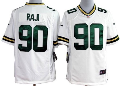 Nike Green Bay Packers #90 B. J. Raji Game White Jerseys