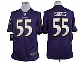 Nike Limited Baltimore Ravens #55 Terrell Suggs Purple Jerseys