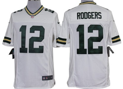 Nike Limited Green Bay Packers #12 Aaron Rodgers White Jerseys