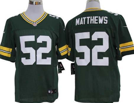 Nike Limited Green Bay Packers #52 Clay Matthews Green Jerseys