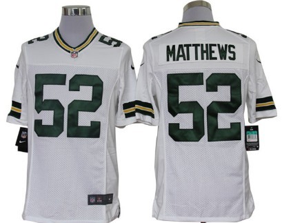 Nike Limited Green Bay Packers #52 Clay Matthews White Jerseys