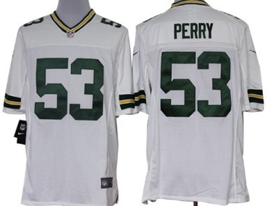 Nike Limited Green Bay Packers #53 Nick Perry White Jerseys