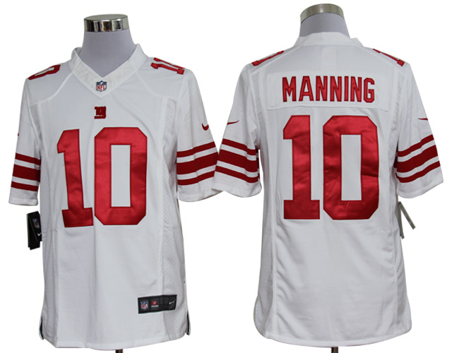 Nike Limited New York Giants #10 Eli Manning White Jerseys