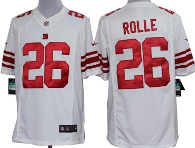 Nike Limited New York Giants #26 Antrel Rolle White Jerseys