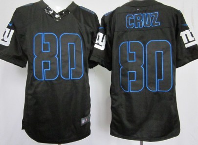 Nike Limited New York Giants #80 Victor Cruz Black Impact Jerseys