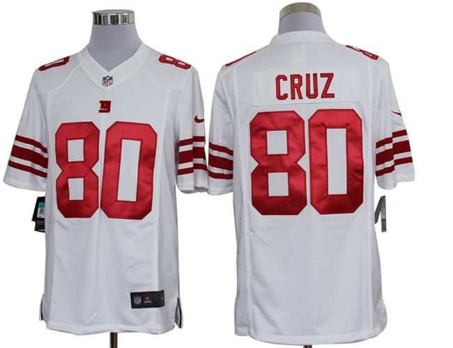 Nike Limited New York Giants #80 Victor Cruz White Jerseys