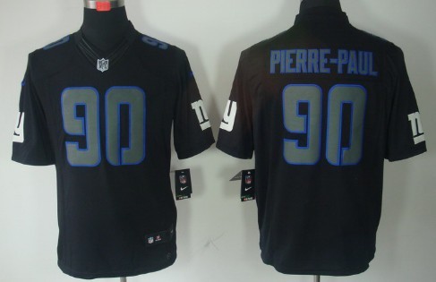 Nike Limited New York Giants #90 Jason Pierre-Paul Black Impact Jerseys