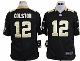 Nike New Orleans Saints #12 Marques Colston Game Black Jerseys,baseball caps,new era cap wholesale,wholesale hats