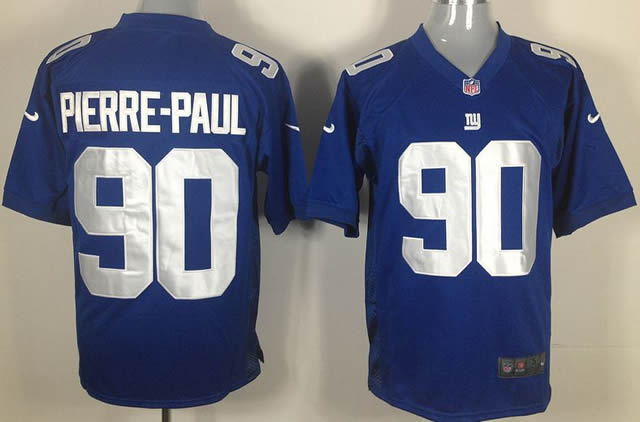 Nike New York Giants #90 Jason Pierre-Paul Game Blue Jerseys