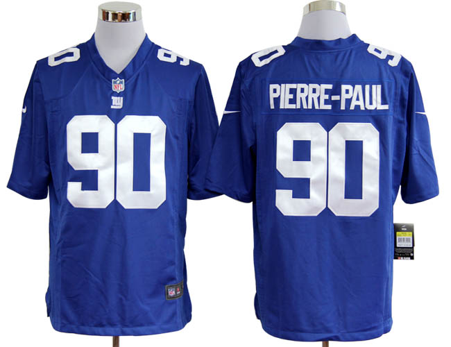 Nike New York Giants #90 PIERRE PAUL blue game Jerseys