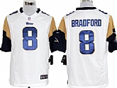 Nike St. Louis Rams #8 Sam Bradford Game White Jerseys,baseball caps,new era cap wholesale,wholesale hats