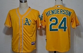 Oakland Athletics #24 Rickey Henderson Yellow Jerseys,baseball caps,new era cap wholesale,wholesale hats