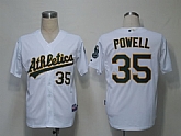 Oakland Athletics #35 Powell White Cool Base Jerseys,baseball caps,new era cap wholesale,wholesale hats