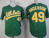 Oakland Athletics #49 Brett Anderson Green Jerseys,baseball caps,new era cap wholesale,wholesale hats