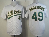 Oakland Athletics #49 Brett Anderson White Jerseys,baseball caps,new era cap wholesale,wholesale hats