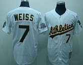 Oakland Athletics #7 Weiss White Throwback Jerseys,baseball caps,new era cap wholesale,wholesale hats