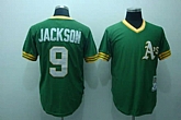 Oakland Athletics #9 Reggie Jackson 1974 Throwback Green Road Jerseys,baseball caps,new era cap wholesale,wholesale hats