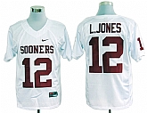 Oklahoma Sooners #12 L.Jones White NCAA Jerseys,baseball caps,new era cap wholesale,wholesale hats