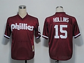 Philadelphia Phillies #15 Hollins Red M&N 1991 Jerseys,baseball caps,new era cap wholesale,wholesale hats