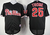 Philadelphia Phillies #25 Jim Thome Black Jerseys,baseball caps,new era cap wholesale,wholesale hats