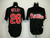 Philadelphia Phillies #26 Utley Black Jerseys,baseball caps,new era cap wholesale,wholesale hats