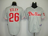 Philadelphia Phillies #26 Utley Grey Jerseys,baseball caps,new era cap wholesale,wholesale hats