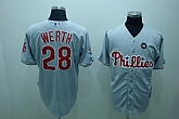Philadelphia Phillies #28 Jayson Werth grey Jerseys,baseball caps,new era cap wholesale,wholesale hats