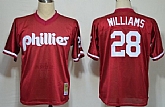 Philadelphia Phillies #28 Mitch Williams Mesh Batting Practice Red Throwback Jerseys,baseball caps,new era cap wholesale,wholesale hats