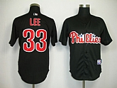 Philadelphia Phillies #33 Cliff Lee Authentic Black Jerseys,baseball caps,new era cap wholesale,wholesale hats