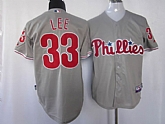 Philadelphia Phillies #33 lee grey cool base Jerseys,baseball caps,new era cap wholesale,wholesale hats