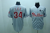 Philadelphia Phillies #34 Cliff Lee grey Jerseys,baseball caps,new era cap wholesale,wholesale hats
