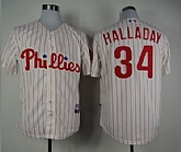 Philadelphia Phillies #34 Halladay white with red pinstripe Jerseys,baseball caps,new era cap wholesale,wholesale hats
