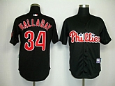 Philadelphia Phillies #34 Roy Halladay Black Jerseys,baseball caps,new era cap wholesale,wholesale hats