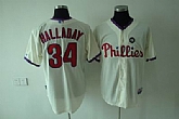 Philadelphia Phillies #34 Roy Halladay cream color Jerseys,baseball caps,new era cap wholesale,wholesale hats