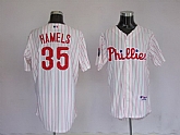 Philadelphia Phillies #35 Cole Hamels White Red stripe Jerseys,baseball caps,new era cap wholesale,wholesale hats