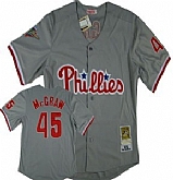 Philadelphia Phillies #45 McGraw Gray Throwback Jerseys,baseball caps,new era cap wholesale,wholesale hats