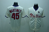 Philadelphia Phillies #45 Pedro Martinez cream Jerseys,baseball caps,new era cap wholesale,wholesale hats