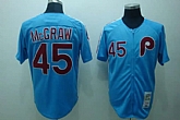 Philadelphia Phillies #45 Tug McGraw blue Throwback Jerseys,baseball caps,new era cap wholesale,wholesale hats