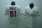 Philadelphia Phillies #51 Javi Ruiz cream Jerseys,baseball caps,new era cap wholesale,wholesale hats