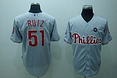 Philadelphia Phillies #51 Javi Ruiz grey Jerseys,baseball caps,new era cap wholesale,wholesale hats
