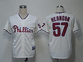 Philadelphia Phillies #57 Herndon Cream Cool Base Jerseys,baseball caps,new era cap wholesale,wholesale hats