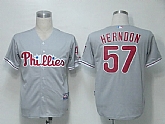 Philadelphia Phillies #57 Herndon Grey Cool Base Jerseys,baseball caps,new era cap wholesale,wholesale hats