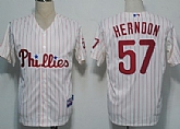 Philadelphia Phillies #57 Herndon White Pinstripe Jerseys,baseball caps,new era cap wholesale,wholesale hats