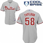 Philadelphia Phillies #58 Jonathan Papelbon Gray Jerseys,baseball caps,new era cap wholesale,wholesale hats