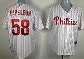 Philadelphia Phillies #58 Jonathan Papelbon White Jerseys,baseball caps,new era cap wholesale,wholesale hats