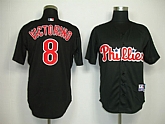 Philadelphia Phillies #8 Shane Victorino Authentic Black Jerseys,baseball caps,new era cap wholesale,wholesale hats