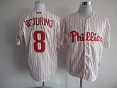 Philadelphia Phillies #8 Shane Victorino white with red pinstripe Jerseys,baseball caps,new era cap wholesale,wholesale hats