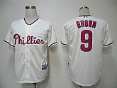 Philadelphia Phillies #9 Brown Cream Cool Base Jerseys,baseball caps,new era cap wholesale,wholesale hats