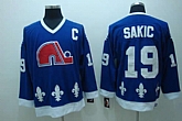 Quebec Nordiques #19 Sakic blue Jerseys,baseball caps,new era cap wholesale,wholesale hats